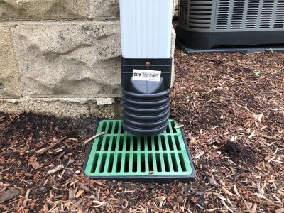Redirect the downspouts and connect the sump pump into our system