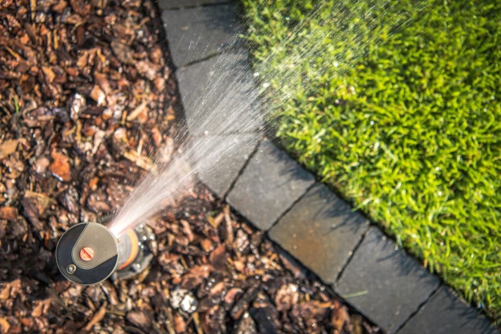  A garden underground sprinkler system 