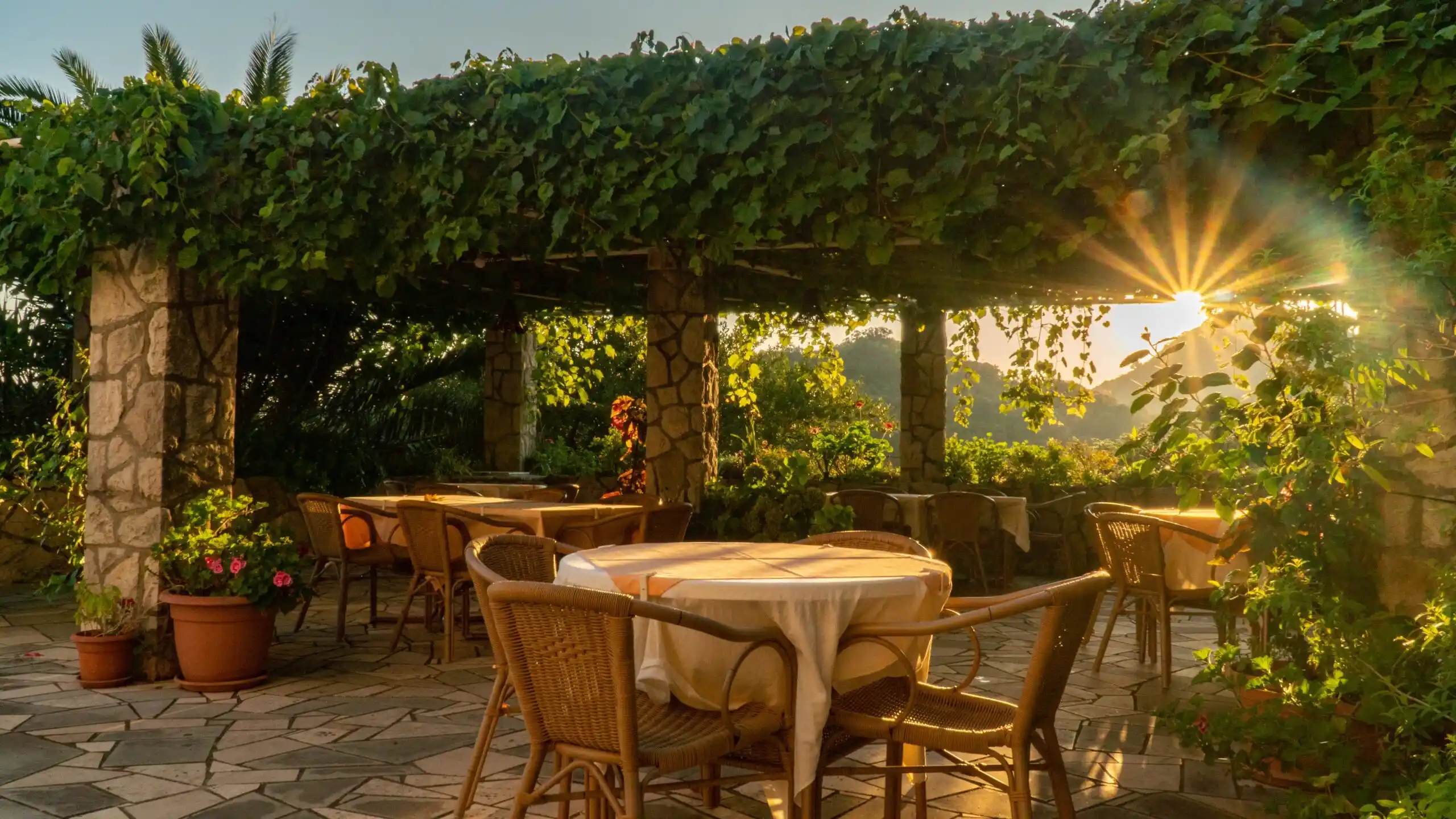 garden during sunset