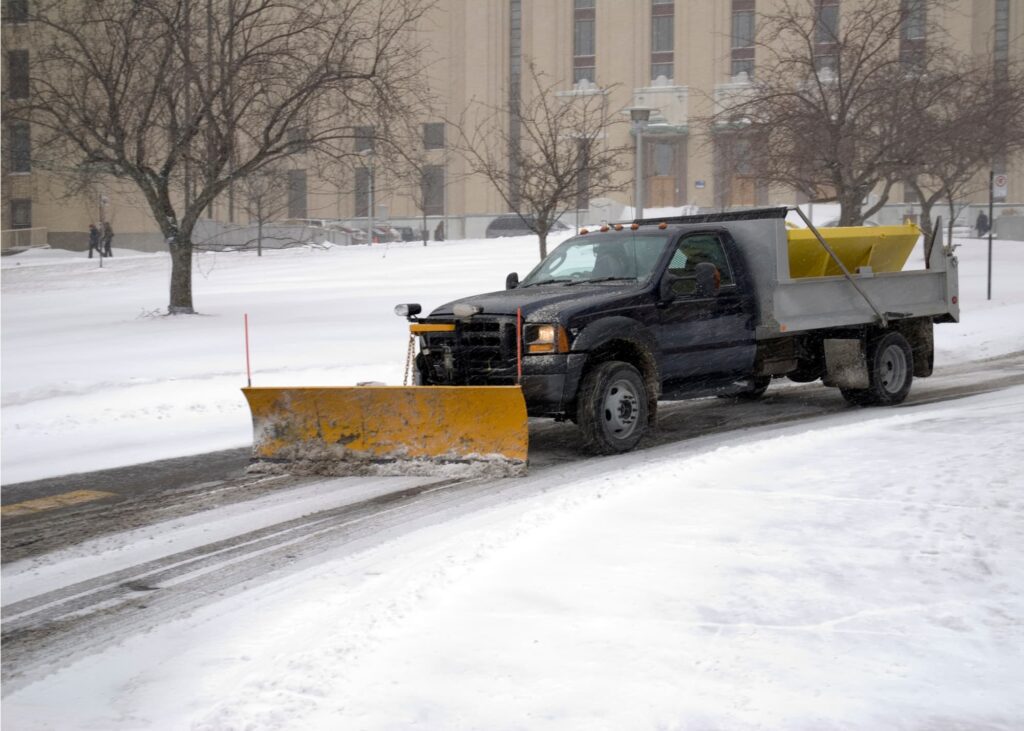 After the snowfall has ceased, crews may perform a final cleanup to remove any remaining snow and ice.