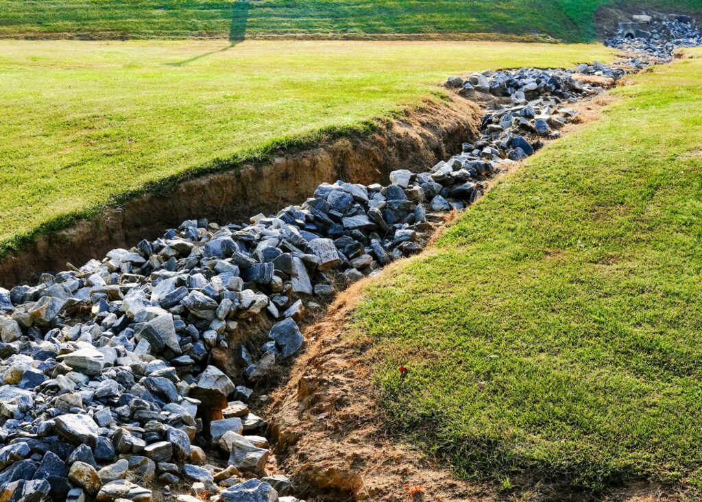 Common Drainage Solution such as yard grading