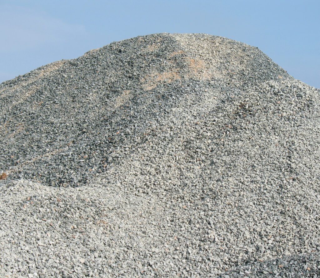 piles of Crushed gravels