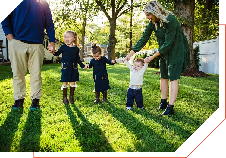 family in garden outdoor