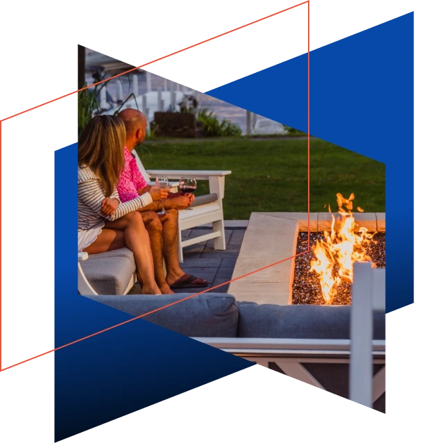 fire gas burning outdoor project by ware landscaping