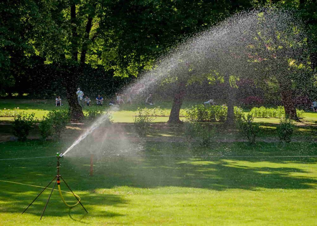 Irrigation system maintaining landscape beauty during dry weather