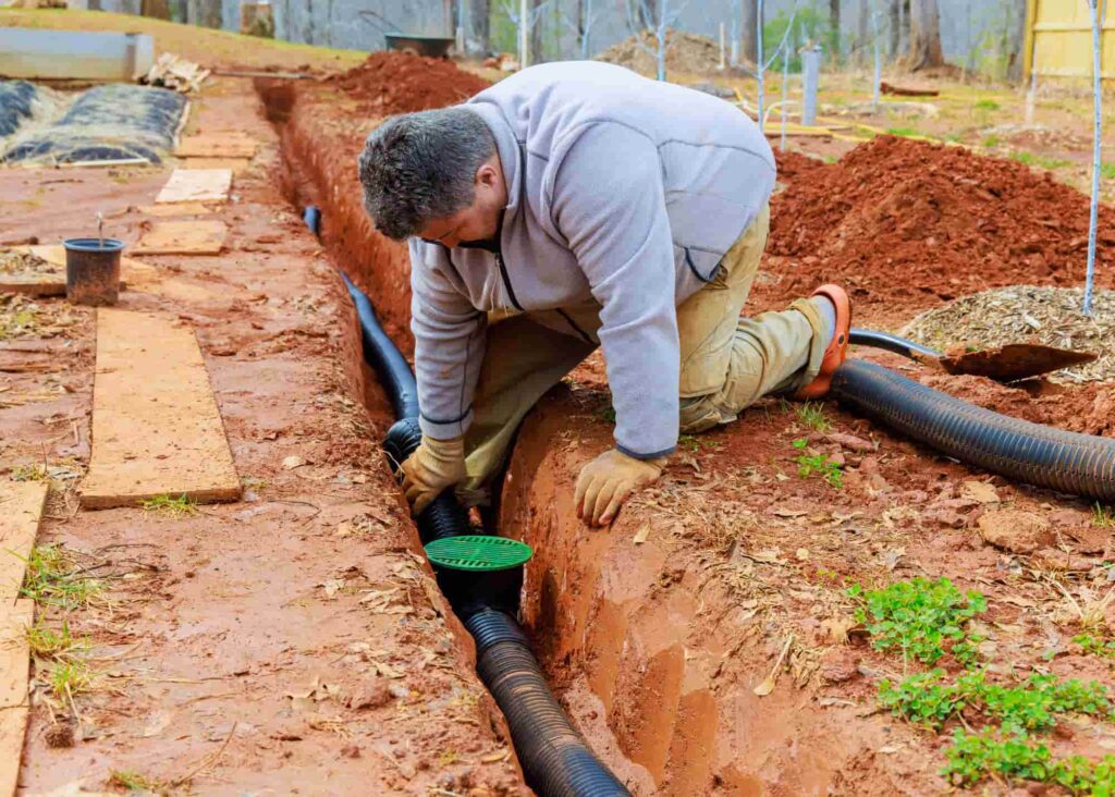Perimeter drain recommended during new home construction to prevent future water damage.
