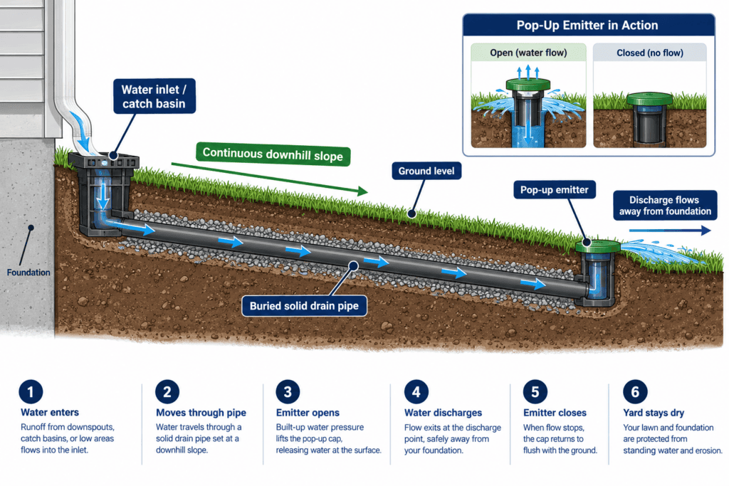 Pop-Up Drain System Cross-Section